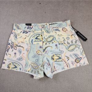 NWT Blank NYC Paisley Patchwork The Barrow Vintage Highrise Cutoff Jean Short 31